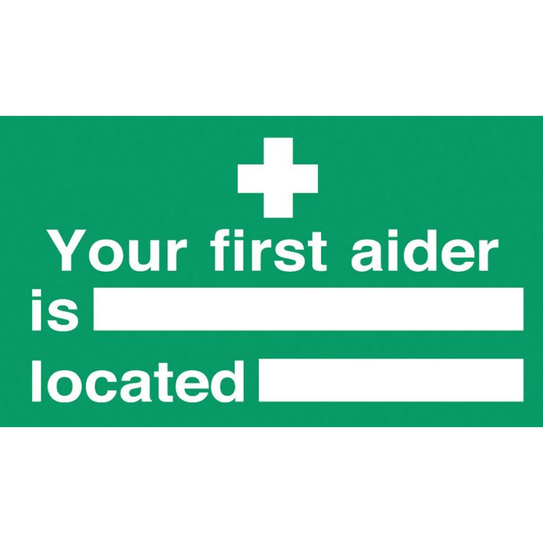 Your First Aider Is And Where Located Sign Pro Catering Equipment