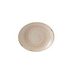 Stonecast Nutmeg Cream 7inch Oval Coupe Plate