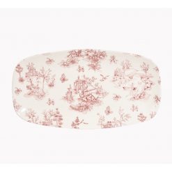 Toile Cranberry Toile Chefs' Oblong Plate No. 4