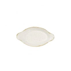 Stonecast Barley White Small Oval Eared Dish