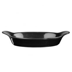 Metallic Black Large Round Eared Dish 59cl