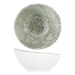 Grey Raku Kyoto Melamine Curved Bowl 144x141x70mm