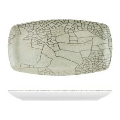 Grey Raku Kyoto Melamine Oblong Plate 355x190x25mm